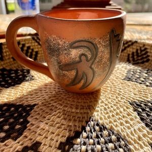 Hand Painted Clay Folk Art Mug- Cusco Peru Signed